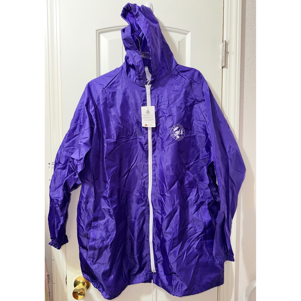 Defenders of Wildlife Purple Hooded Windbreaker Jacket One Size Fits Most NEW